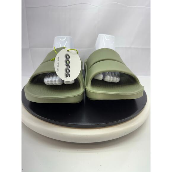 OOFOS OOahh Recovery Slide Mens Size 14 Sage Green Slip On Comfort Shoes Sandals - Picture 2 of 10